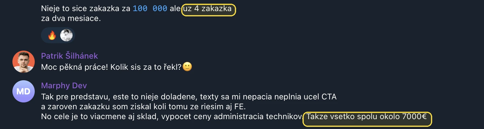 Zpráva Marphyho: už čtvrtá zakázka za dva měsíce, celý projekt okolo 7 000 €