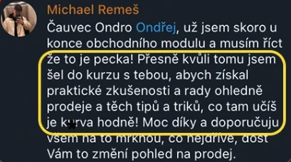 Zpráva Michaela Remeše: obchodní modul je pecka, dost vám to změní pohled na prodej
